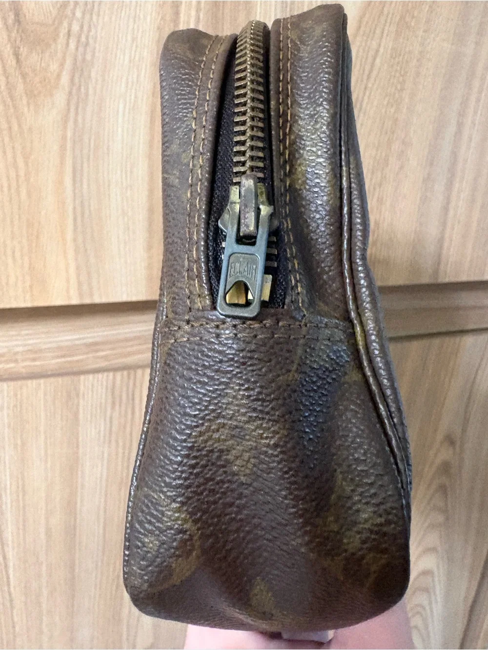 Auth Louis Vuitton Trousse Toilette 23 Brown Monogram Cosmetic Pouch Vintage - Picture 4 of 15